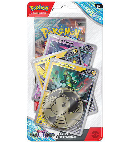 Pokémon TCG: Scarlet & Violet - Stellar Crown Premium Checklane Blister Iron Thorns – et fantastisk sæt med unikke kort og en booster-pakke.
