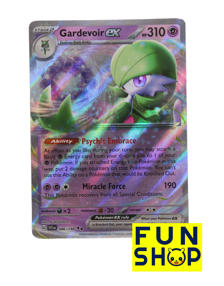 Gardevoir 186/198 - et Double Rare Pokémon kort fra den første udvidelse af Scarlet & Violet serien (SV01).