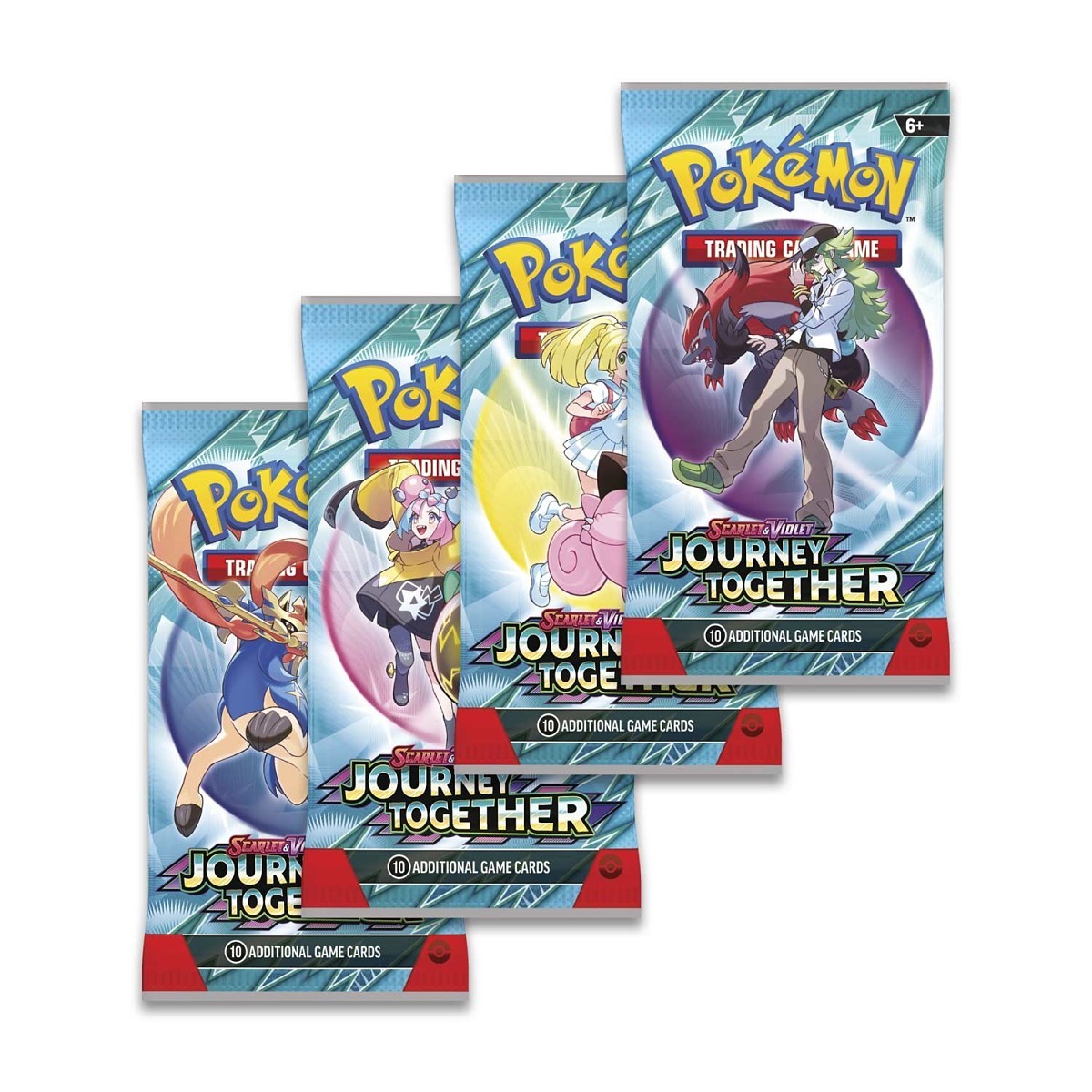 Pokémon TCG: SV09 – Journey Together 4 booster-pakker sæt. Indeholder fire booster-pakker med spændende kort til Pokémon-trænere.