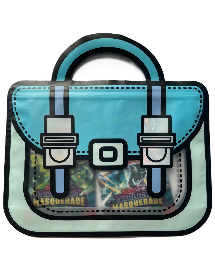 Den blå goodie-bag med 2 Pokémon booster-pakker fra Scarlet & Violet-udvidelser.