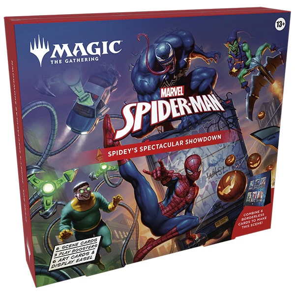 Magic: The Gathering Marvel's Spider-Man Scene Box med samleræske og eksklusive kort med Spider-Man-tema.