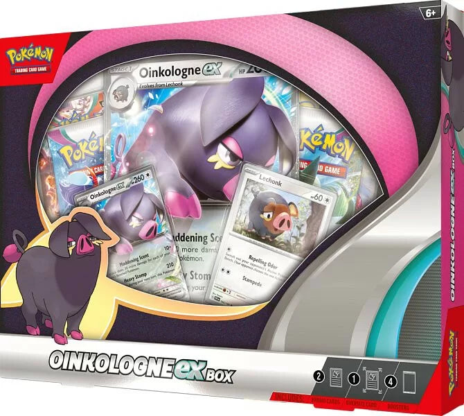 Pokémon TCG Oinkologne Ex Box – indeholder Oinkologne ex-kort og ekstra boosterpakker til din samling.