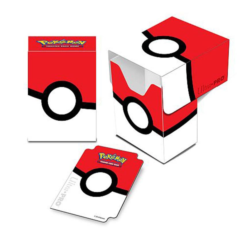 Ultra PRO Deck Box med klassisk Poké Ball-design – en slidstærk og licenseret Pokémon-boks til sikker opbevaring af samlekort.