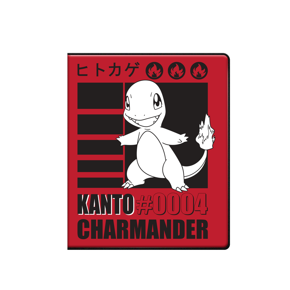 Pokémon Charmander 4‑lommer Mappe med ikonisk Charmander‑motiv.