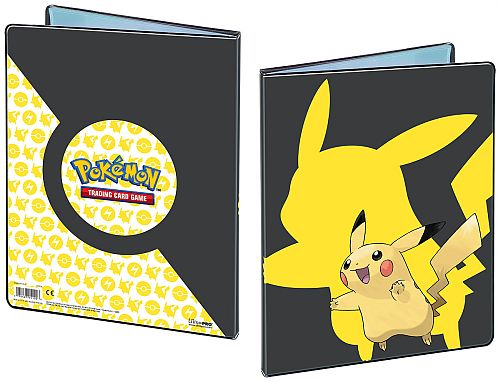 En Pokémon-mappe med 9 lommer og Pikachu-design fra 2019, ideel til kortbeskyttelse og nem sortering.
