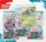 Pokémon TCG: Scarlet & Violet – Journey Together 3-pack blister -eksklusive kort og booster packs til din samling.