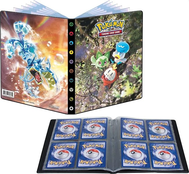 UltraPro 4‑lommer Pokémon SV01 Scarlet & Violet mappe til 80 kort og 4 oversized kort
