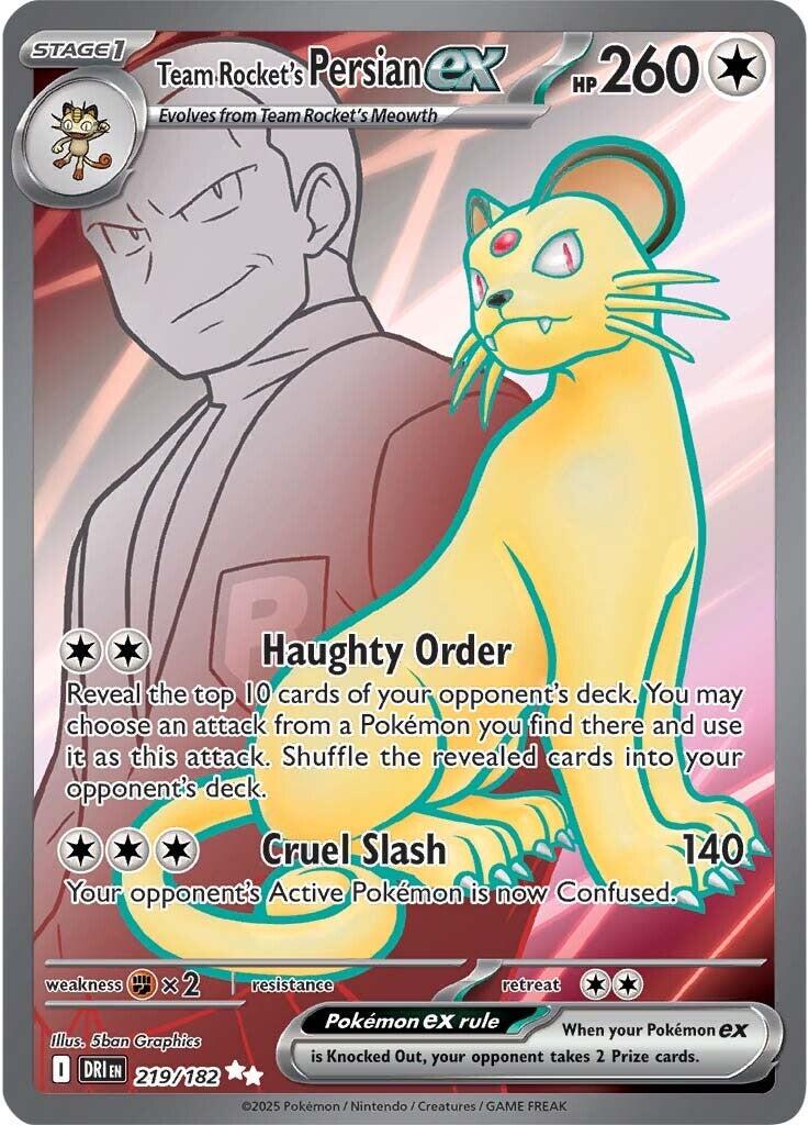 Team Rocket’s Persian ex 219/182 – SV10 Destined Rivals