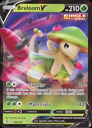 Pokémon Breloom V 006/264 - ultra sjældent kort fra Fusion Strike-serien,