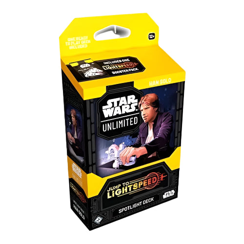 Star Wars Unlimited Jump to Lightspeed Spotlight Deck: Han Solo – 50-korts pre-bygget deck med en boosterpakke, klar til episke dueller.