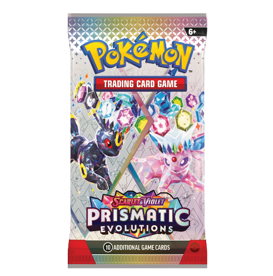 Pokémon SV8.5 Prismatic Evolutions booster pakke – indeholder unikke kort til samlere og battlere.