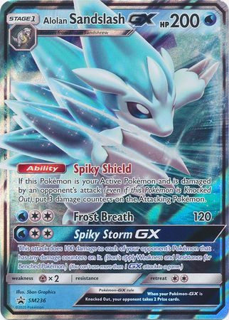 Pokémon Alolan Sandslash SVP094 – Ice/Steel-type kort med kraftfulde angreb og evnen Slush Rush, perfekt til strategiske Pokémon TCG-kampe.