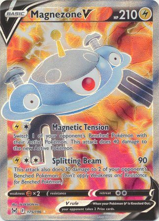 Pokémon Magnezone V 175/196 – Full Art-kort fra Lost Origin-serien med imponerende design og stærke evner.