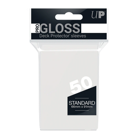 Standard Pro Gloss sleeves fra Ultra-Pro – beskyt dine kort med 50 holdbare lommer med stilfuld gloss finish.