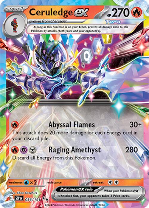 Ceruledge ex 036/191 Pokemon SV08 Surging Sparks
