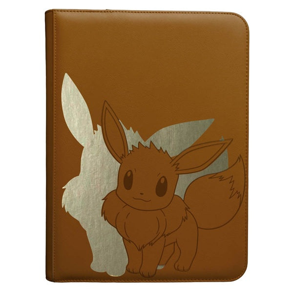 Eevee 9‑Pocket Premium Zippered Pro‑Binder til Pokémon‑kort med plads til 360 kort.