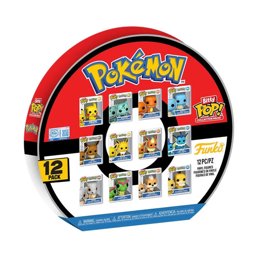 Funko Bitty POP! 12-Pack Pokémon Collector – samlerpakke med 12 miniature Pokémon-figurer i displayboks.