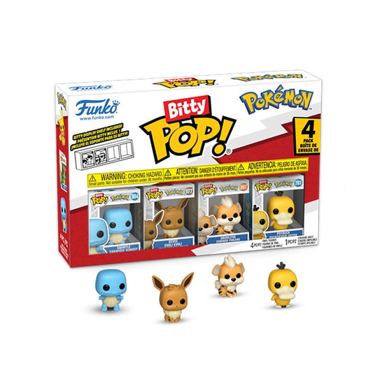 "Bitty POP!"-serie kommer med 4 mini POP!-figurerI Dette sæt inkluderer Squirtle, Eevee, Growlithe and Psyduck.
