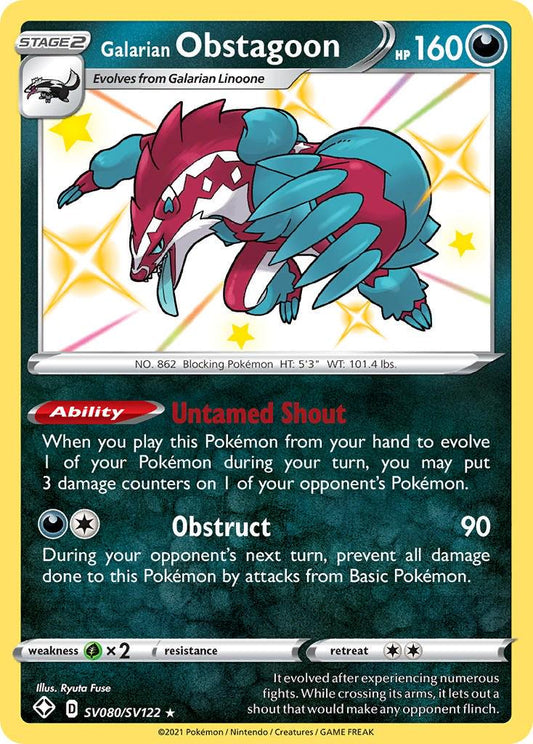 Galarian Obstagoon SV080/SV122 Pokemon - SWSH Shining Fates