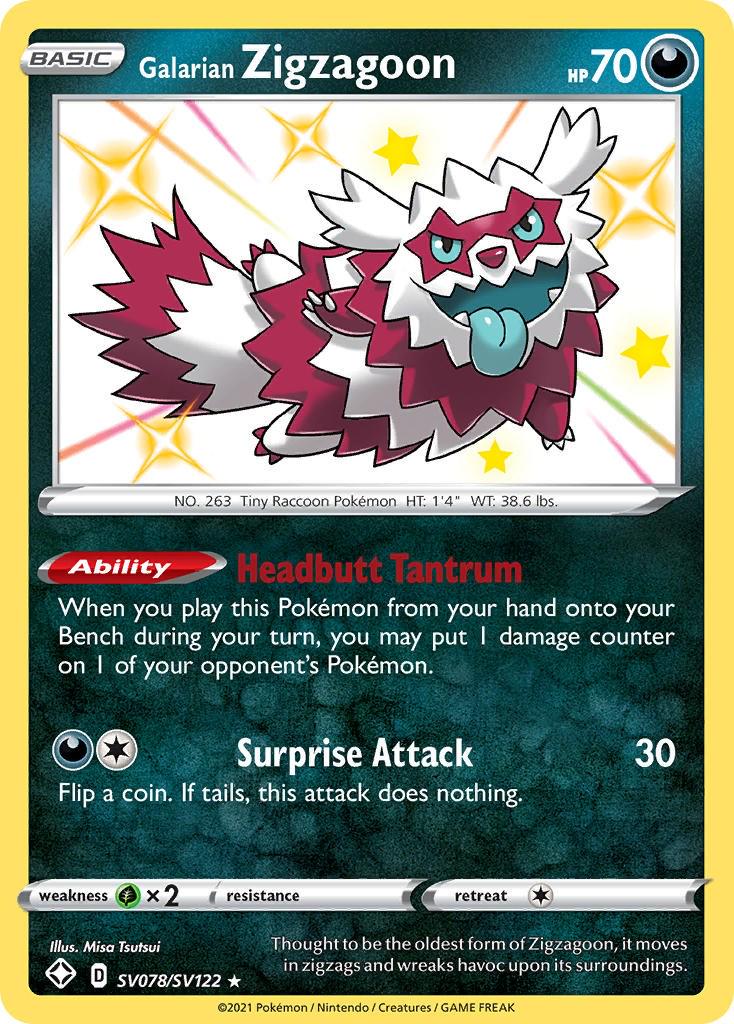 Galarian Zigzagoon SV078/SV122 Pokemon - SWSH Shining Fates