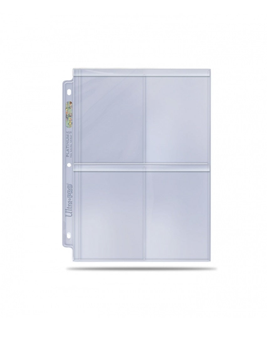 Ultra PRO - Platinum Pocket Pages - 4-Pocket Secure Platinum Page for Toploaders