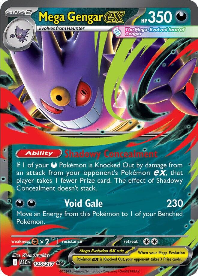 Mega Gengar ex er et Double Rare / Super Rare ex kort fra Pokemon ME02.5 Ascended Heroes serien. Kortet har nummer 125/217.