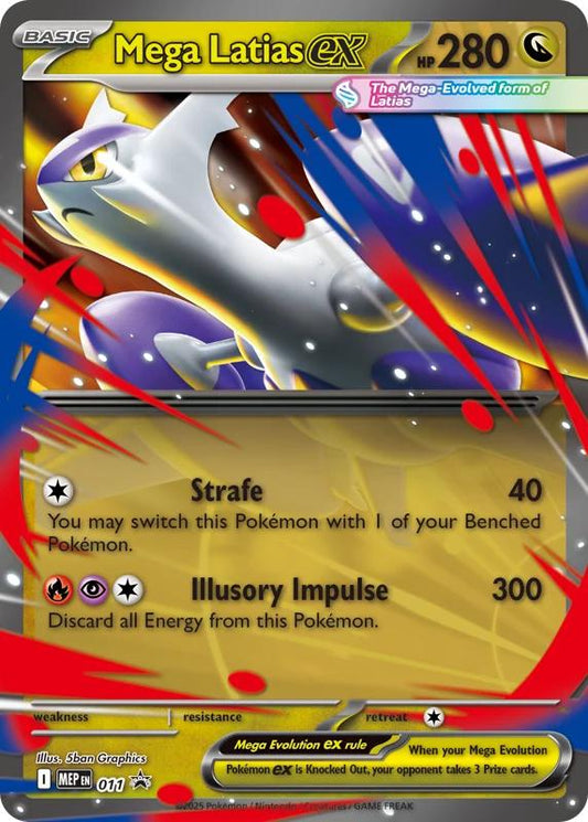 Mega Latias ex – MEP011 er et af de super fede pokemonkort fra MEP Black Star Promo serien. Kortet blev udgivet ekslusivt i Mega Latias ex box.