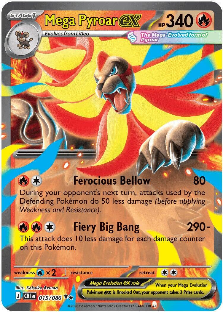 Mega Pyroar ex – 015/086 ME04 Chaos Rising