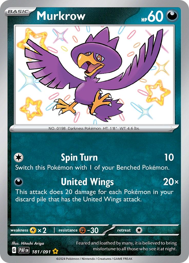 Murkrow 181/091 Pokemon SV04.5 Paldean Fates