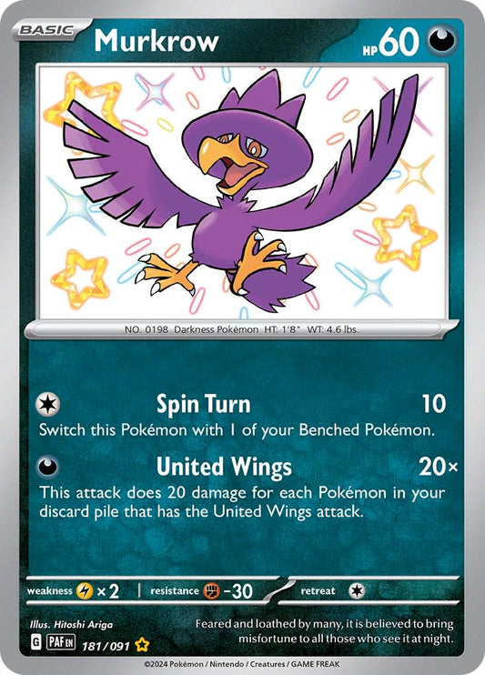 Murkrow 181/091 Pokemon SV04.5 Paldean Fates