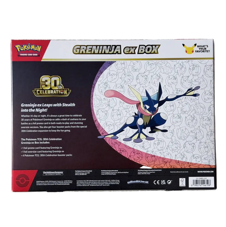 Pokemon 30th Celebration ME05.5 Greninja ex Box - indeholdt