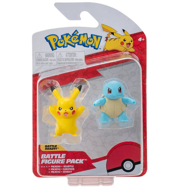 Pokémon - Battle Figure 2 Pack Squirtle #7 & Pikachu #9 (WMT) - 6cm