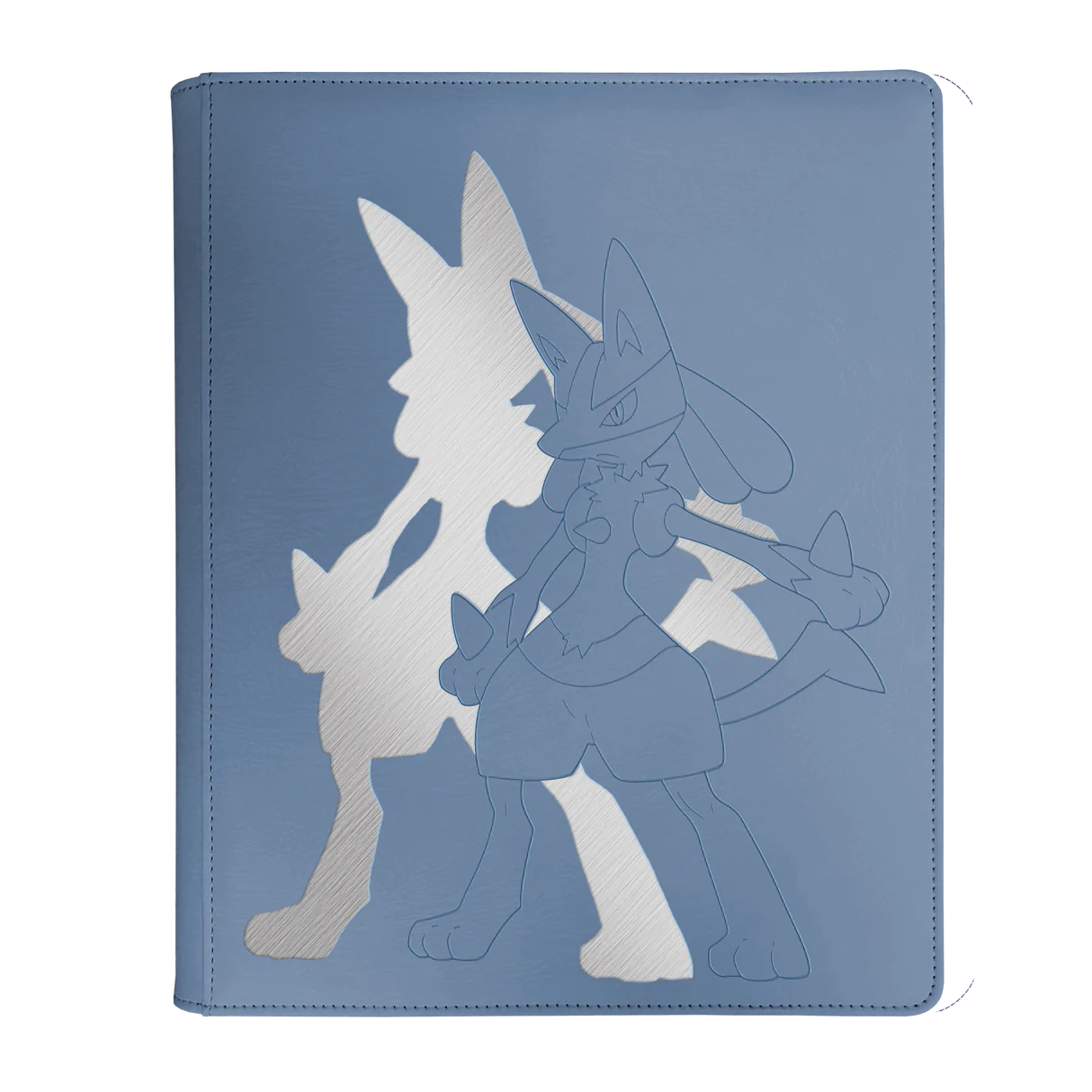 Pokémon Elite Series Lucario 9-Pocket Zippered PRO-Binder med artwork af Lucario, polstret læderlignende cover, lynlås og plads til 360 Pokémon kort.