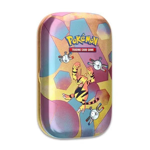 Pokémon Scarlet & Violet: 151 Mini Tin med Electabuzz motiv indeholder 2 booster-pakker, metallic mønt og kunstkort – perfekt til samlere og TCG-fans.