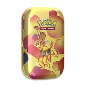 Pokémon Scarlet & Violet: 151 Mini Tin med Kadabra indeholder 2 booster-pakker, metallic mønt og kunstkort – perfekt til samlere og TCG-fans.