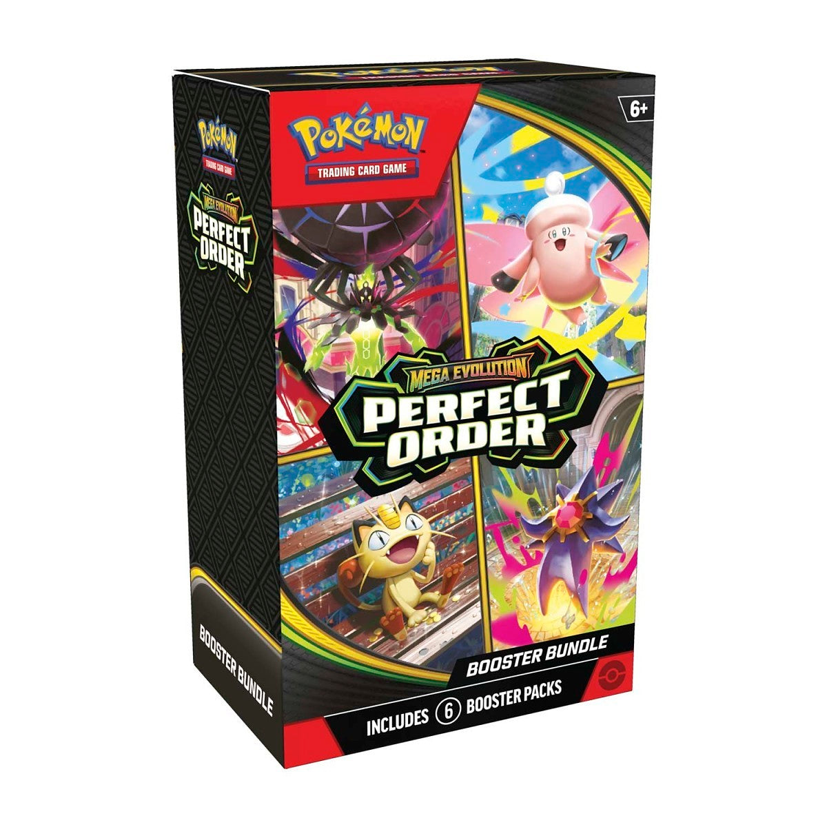 Pokemon ME03 Perfect Order Booster Bundle med 6 boosterpakker fra Perfect Order‑serien.