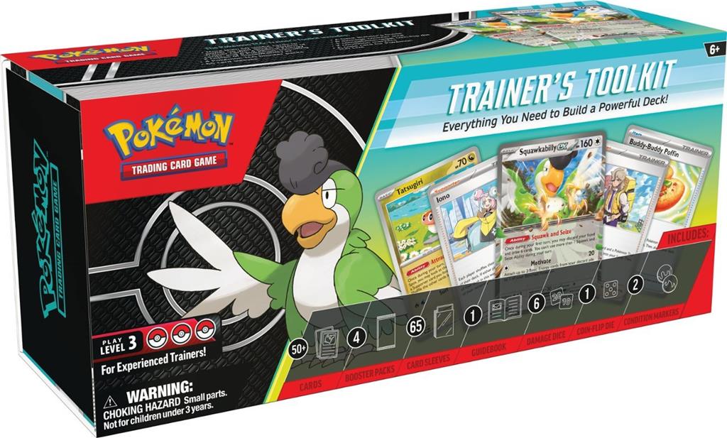 Pokémon TCG: Trainers Toolkit 2024 – indeholder essentielle kort, tilbehør og vejledninger til at optimere din Pokémon-kampsamling.
