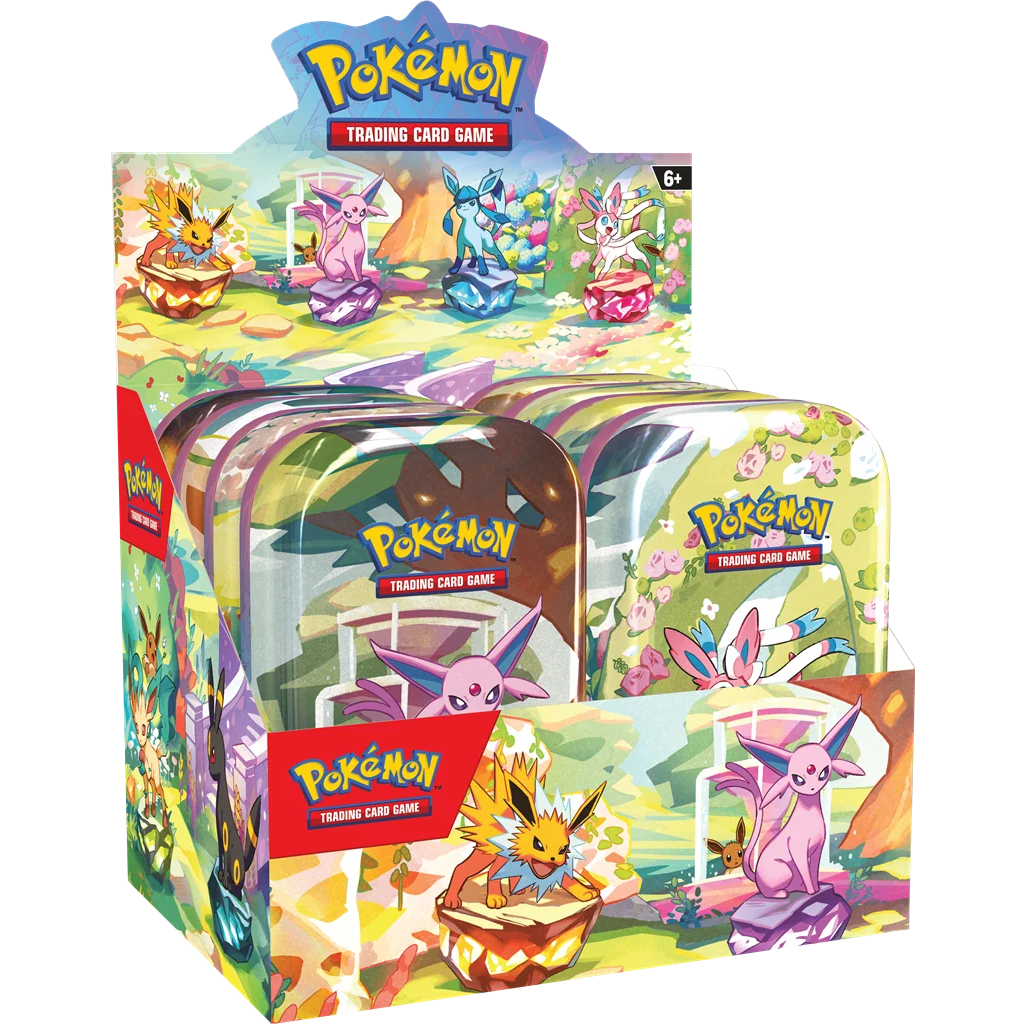 Pokémon SV8.5 Prismatic Evolutions Mini Tin Display - 8 tins