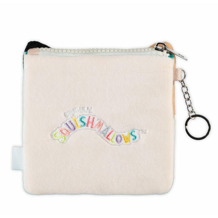 Squishmallows pung med Cam motiv i fluffy materiale og lynlåslukning – med broderi på bagsiden.