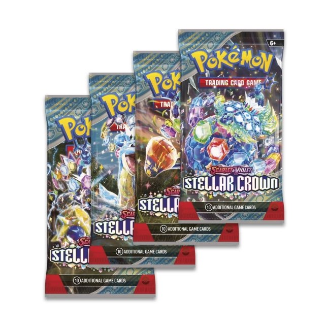 Pokemon SV07 Stellar Crown - 4 Booster Pack Set